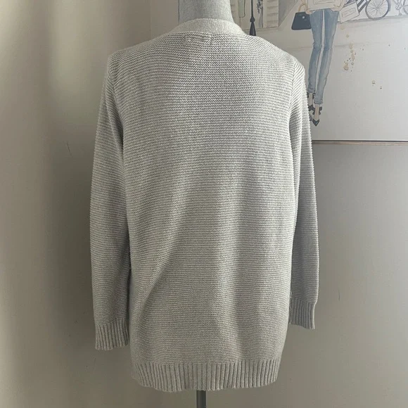 Cotton Emporium Light Gray Open-Front Cardigan - Picture 3 of 5